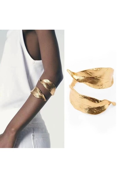 HOUSEKİ Yaprak Kol Bilekliği Arm Cuff Bileklik Kelepçe
