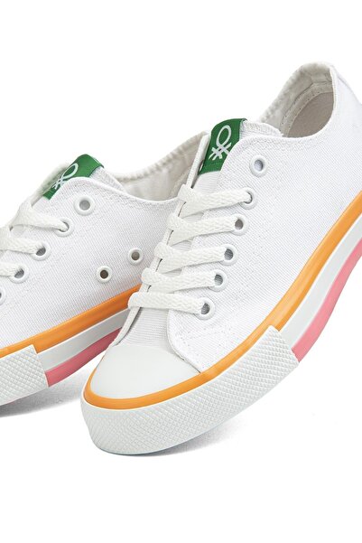 Benetton ®| Bn-90176-2 - 3374 White Orange - Women's Sports Shoes