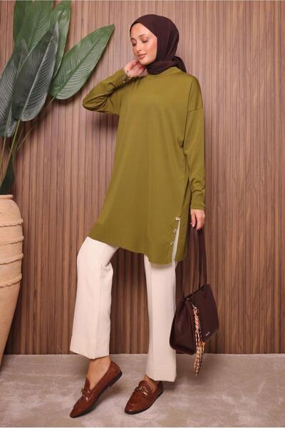 TRENDTESETTÜR Women's Green (Acid) Knitwear Tunic t 6007