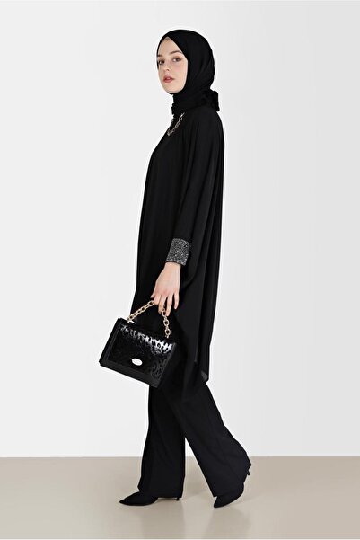 TRENDTESETTÜR Kadın Siyah Klasik Krep Pantolon 70306