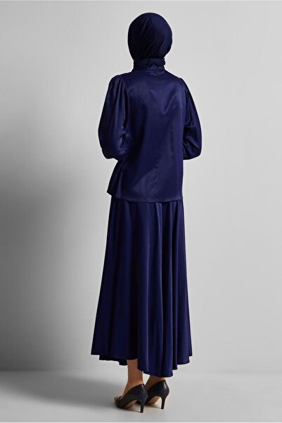 Alvina Belted Satin Skirt Suit 45706