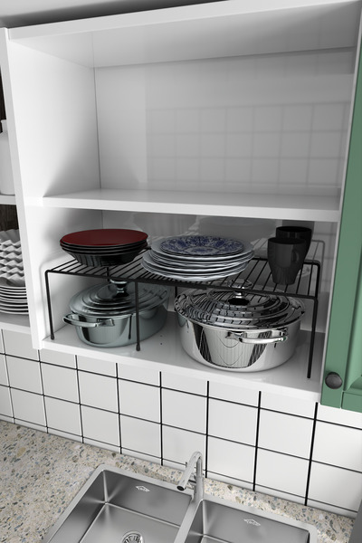 moniev Genişletilebilir Raf Ayarlanabilir Dolap İçi Düzenleyici Mutfak Düzenleyici Banyo Düzenleyici