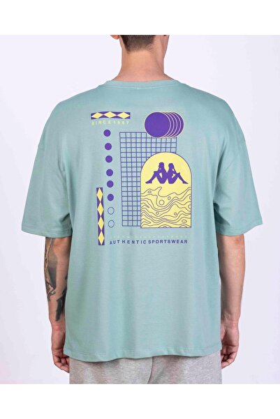 Kappa Authentic Coledy Men's Cyan Regular Fit T-Shirt