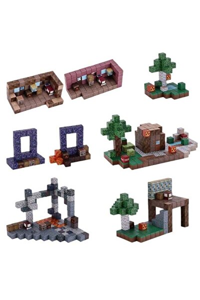 Bukela مكعبات بناء مغناطيسية من ماين كرافت، بناء مكعب كبير جدًا ٢٥ مم، ٣٢ قطعة