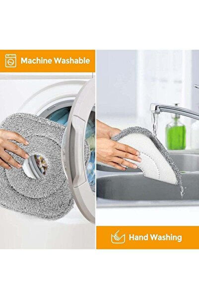 Arabest Rotary Spin Mop w/ 4 Micro4 Microfiber Pads, Hands-free Wringing Bucket