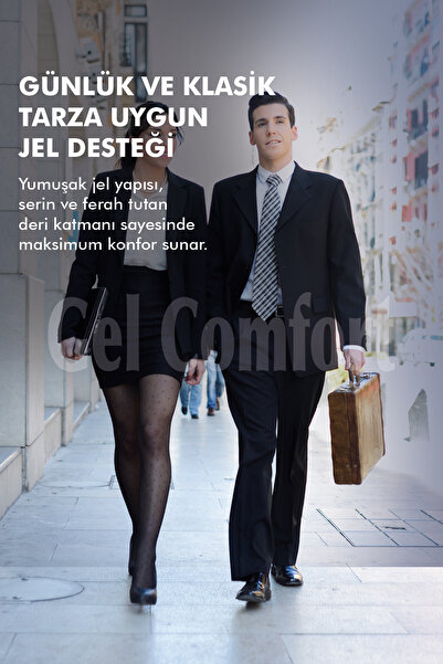 Gel Comfort GC18 | Yumuşak Jel, Hakiki Deri, Konfor, Tüm Ayakkabılar ile Uyumlu Topuk Destekli Rahat İç Tabanlık