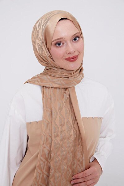 Levidor Milky Coffee Triangle Pattern Deluxe Devore Shawl