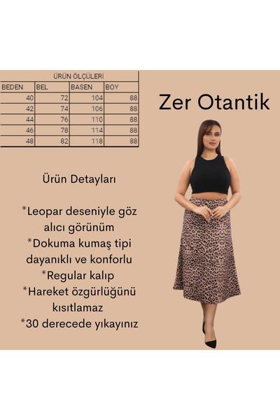Zer Otantik Φούστα με σχέδιο βιζόν Leopard Plus Size