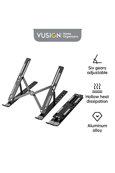 Deli Aluminum Laptop Stand, Military Grade, Adjustable with Silicone Base and 6 Height Levels