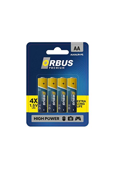 ORBUS Uzun Ömürlü Ekonomik 4'lü Alkalin Kalem Pil