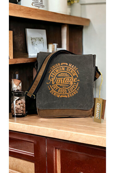 Old Cotton Kaliteli Su Geçirmez Kanvas Postacı Çantası Western Bag 7112