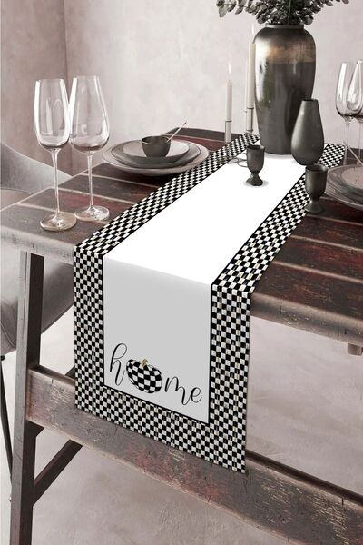 aymira home 40x140cm Dokuma Leke Tutmaz Baskılı Premium Tay Tüyü Kumaş Masa Ö...