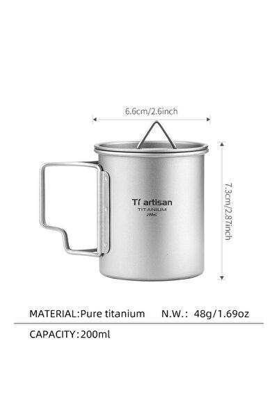 Choice كوب شاي وقهوة خفيف الوزن محمول من Tiartisan للاستخدام الخارجي مصنوع من...