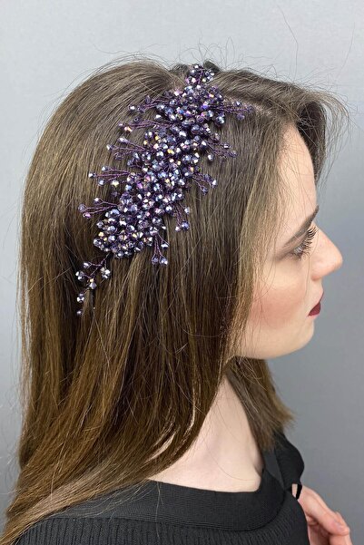 Hobigram Accesoriu pentru mireasă Purple Deren Tiara de mireasă și accesoriu ...