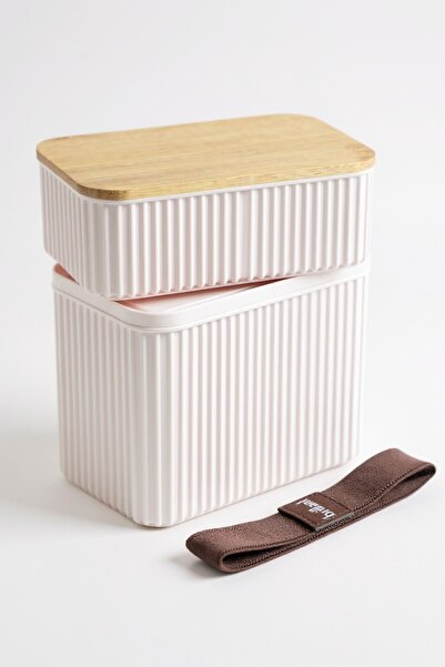 İronika 1+0.5 Lt Food Storage Container with Bamboo Lid, Kitchen Organizer