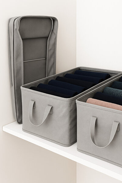 Handyol 4 bucăți organizator de rafturi pliabile pentru dulap cu cadru de oțel 45x25x20 organizator cutie de depozitare