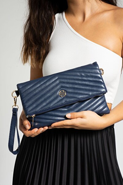 Sanmorris Жіноча стьобана сумка-портфель зі штучної шкіри з візерунком на бли...