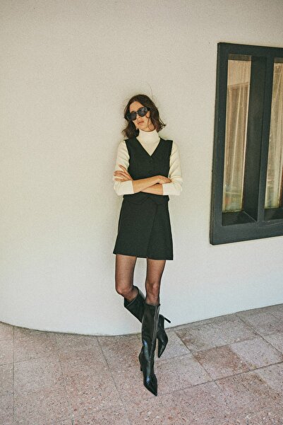 Sateen سترة كلاسيكية - أسود