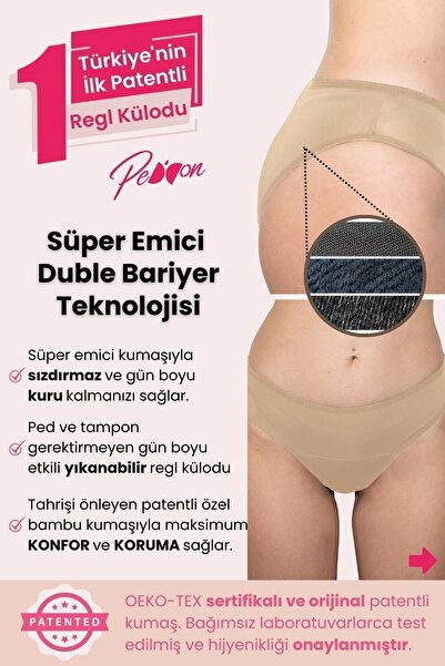 PEDDON Katy 2-Pece Opportunity Pack Super Absorbent Ultra Hygienic στεγανό πλενόμενο εσώρουχο εμμήνου ρύσεως 2 τεμάχια