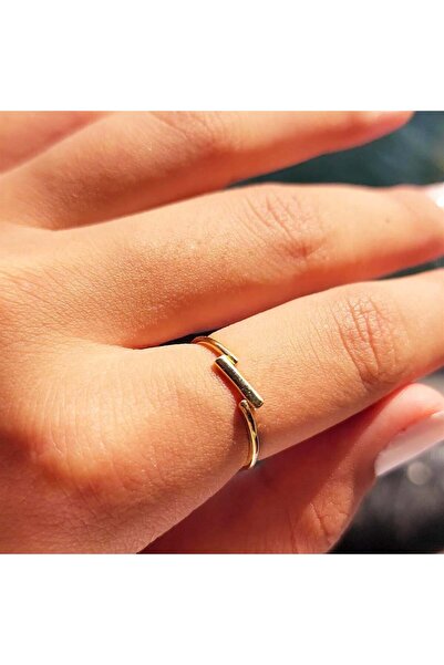 FasekGold Gümüş Yüzük - Çapraz Çizgi 925 Ayar Gümüş Taşsız Eklem Yüzüğü-Taşsı...