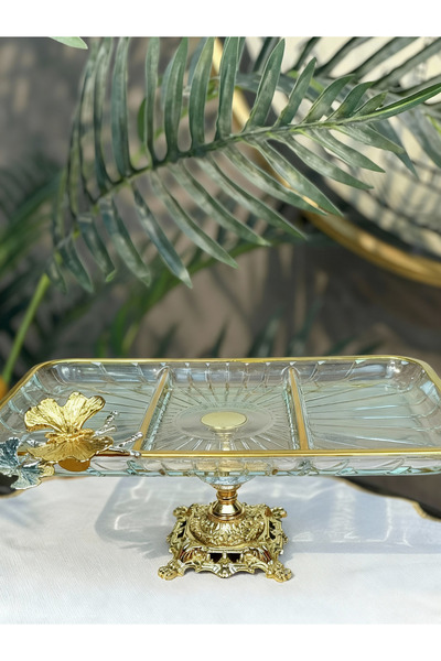 Elta Collection هدية فاخرة حامل كوكيز على شكل فراشة مستطيلة ذهبية اللون بأرجل معدنية - سلسلة جديدة