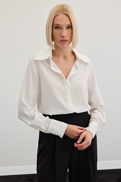 Sateen Classic Shirt with Accessories - Ecru