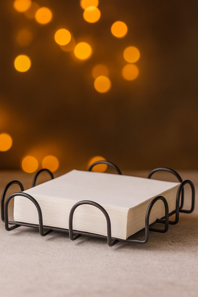 VENON Сучасна серветниця Чорна настільна серветниця з нержавіючої сталі Кухонне сервірування