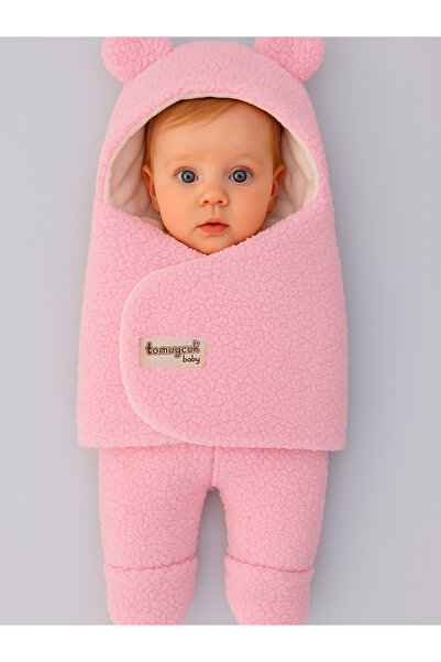 Tomuycuk 0-12 Months Baby Pendulo Sleeping Bag with Both Pink Plush and Ears