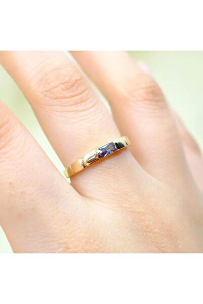 FasekGold Gümüş Yüzük - Mistik Topaz Baget Taşlı Vintage Modern Tasarım 925 A...