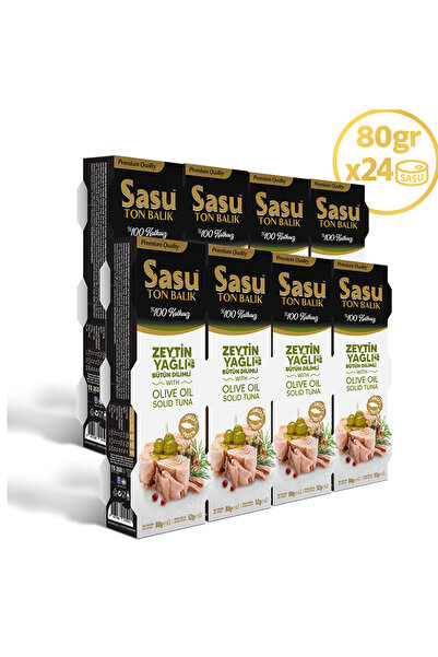 SASU Zeytinyağlı Ton Balığı 24x80g Bütün Dilim