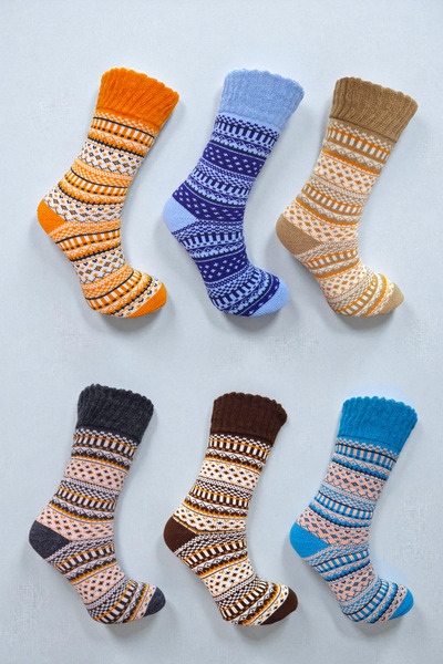 Ollero 6 perechi de șosete groase de iarnă pentru femei din lână