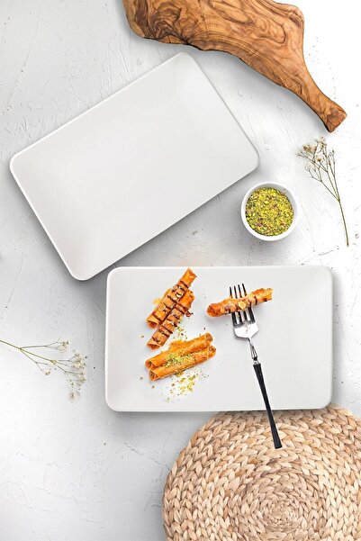 Keramika 31*21 Cm Farfurie Alb Mat Siera Boat - 2 Bucati