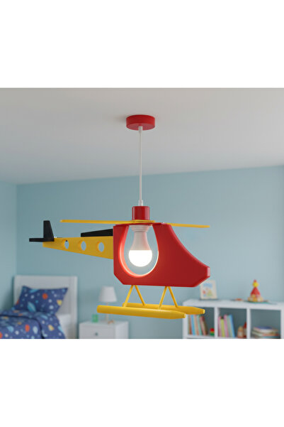 Kendal KDF001H ÇOCUK ODASI HELİKOPTER SARKIT AVİZE — RENKLİ TASARIM / E27 DUY