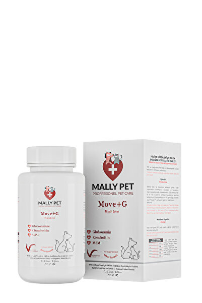 MALLY PET PROFESSIONEL PET CARE Kediler ve Köpekler İçin Eklem ve Kas Sistemi Sağlığı Destekleyici Glukozamin Tablet Move+G