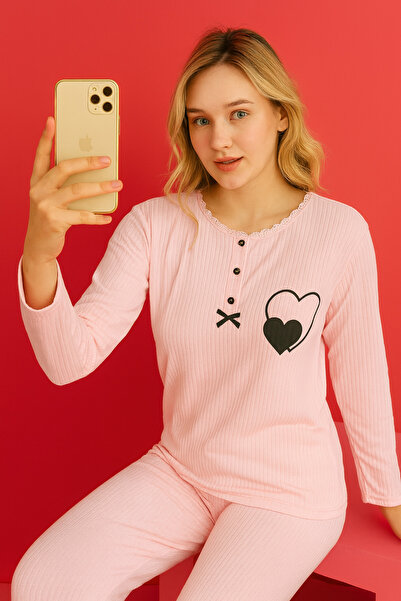 rindahomewear Women's Fitted Long Sleeve Pajama Set