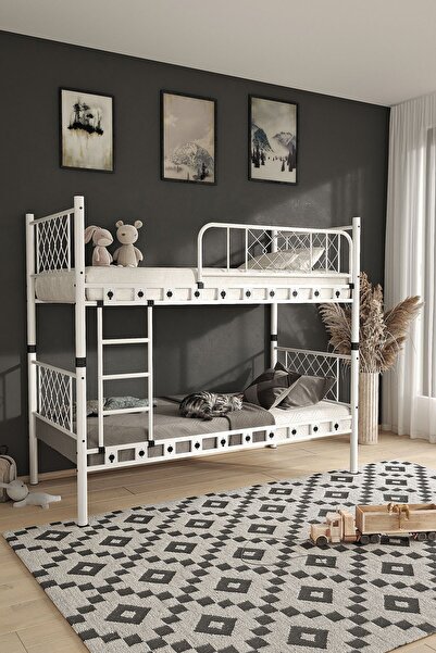 ARGİMO Metis Genç Çocuk Yatak Odası Metal Ranza Ve Karyola 90x200