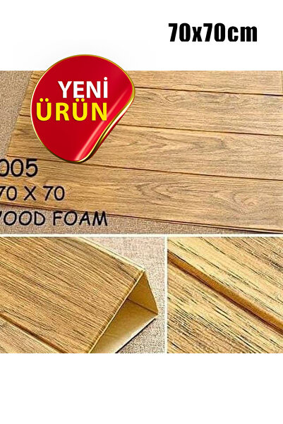 Bien Home 70x70cm 0,50m² Kahverengi Kendinden Yapışkanlı Ahşap Lambri Duvar Paneli Köpük Ad01
