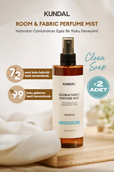 Kundal Oda ve Kumaş Kokusu Room & Fabric Perfume Mist (Clean Soap) 300 ml