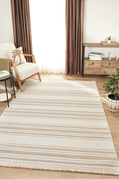 SİMEREV HALI HOME CONSEPT Krem Bej Yumuşak Bukleli Dokuma Halı Bukle Kilim Salon Mutfak Koridor Yolluk Oturma Odası Halısı