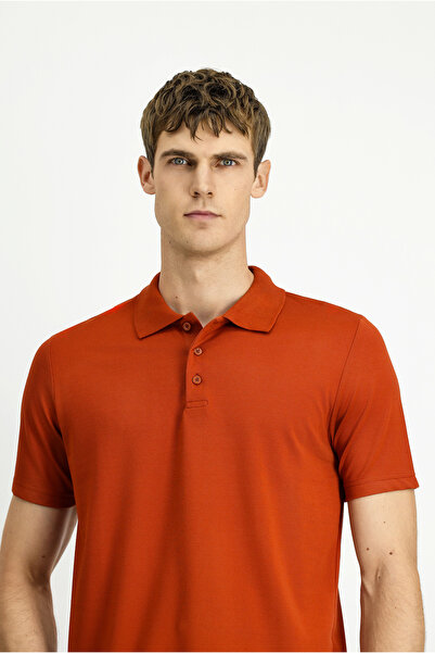 Kiğılı Polo Yaka Regular Fit Nakışlı Pamuklu Tişört