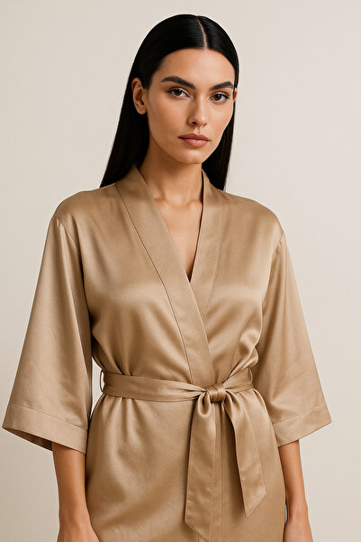 VeneraSilk 100% Saf İpek Kimono / Sabahlık