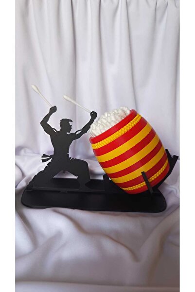 Rodopiva حامل أعواد الأذن القطنية بتصميم طبل تايكو - ديكور فني وعملي