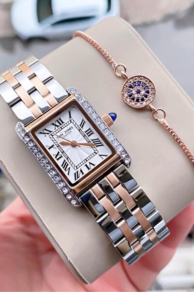 Tom Jones Kadın kol saati gümüş roze çelik orjinal 3 atm su gecirmez 2 yıl ga...