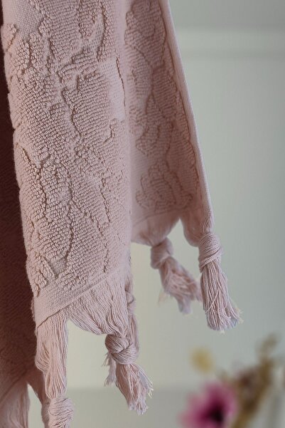 Sevim 50x90 см Пудровий колір Автентичний рушник для рук - 100% бавовна - М'який та вологопоглинаючий