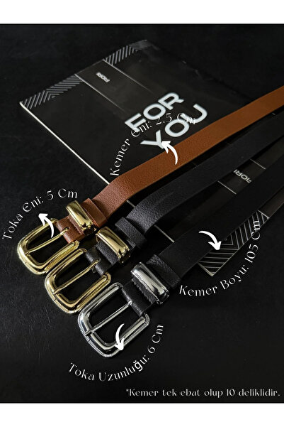 Fiori 3’lü Gold Kaplama Kararmaz Kadın Pantolon Kemeri, Ceket Kemeri, Elbise ...