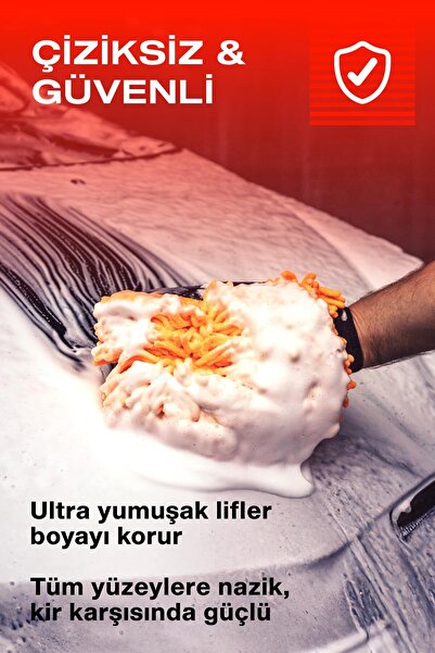 Nasiol Çift Taraflı Mikrofiber Süper Yumuşak Peluş Araç Yıkama Eldiveni-Çiziksiz ve Detaylı Temizlik