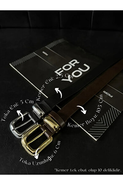 Fiori 2’lü Gold Gümüş Kaplama Kararmaz Kadın Pantolon Kemeri, Ceket Kemeri, E...