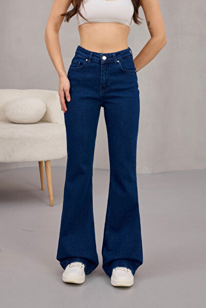 alanora Kadın Yüksek Bel Likralı Ispanyol Paça Jeans