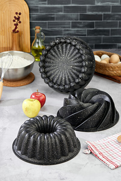 ZenaLiora ZENA LİORA 3'LÜ KEK KALIBI DÖKÜM GRANİT 26 CM DİLİMLİ TART-DİLİMLİ ...