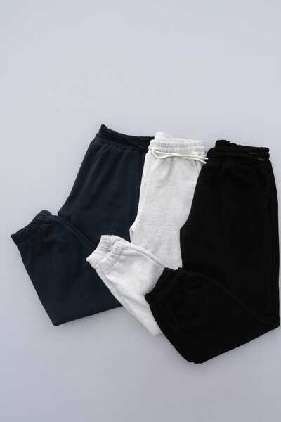 Enga Vera 3-συσκευασία Unisex Φούτερ 3-συσκευασία 3-συσκευασία επένδυση fleece Άνετο ελαστικό χειμερινό πόδι (Μπλε ναυτικό, μαύρο, γκρι)